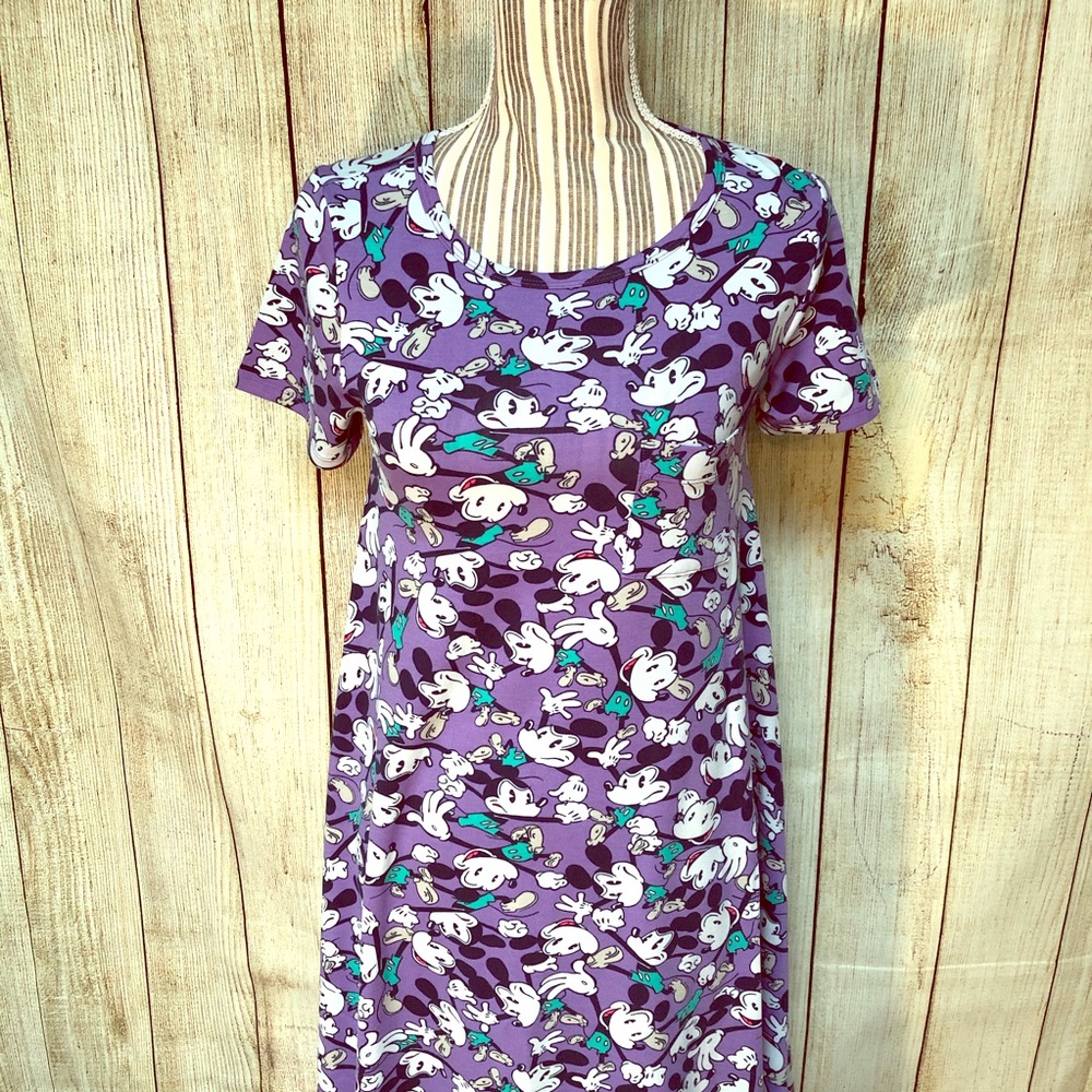 LuLaRoe Disney Mickey Mouse Purple Stretchy  Dress